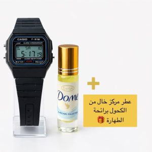 🎁 ساعة رقمية فينتيج أنيقة من الأفضل في العالم + عطر مركز خالٍ من الكحول برائحة الطهارة هدية